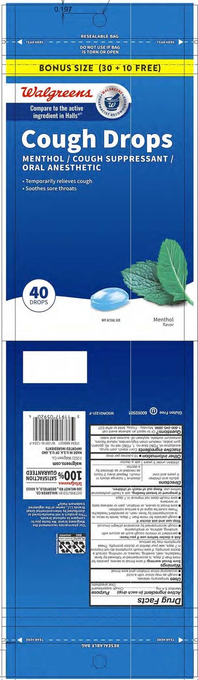 Walgreens Menthol Cough Drops 40ct (60002501 Walgreens Menthol 40ct)